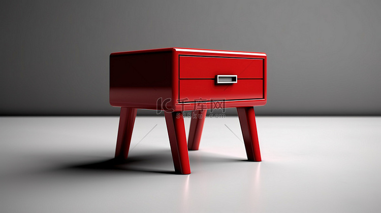 单一颜色的红色单色床头柜图标