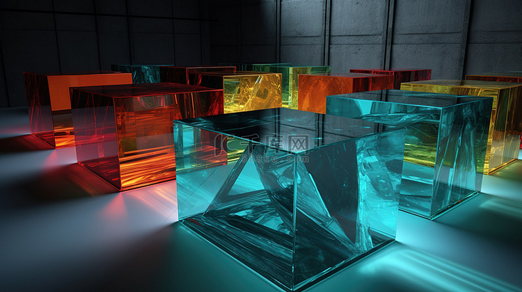 令人惊叹的 3D 渲染中的玻璃表面