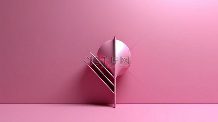 简约的粉红色背景与箭头设计 3