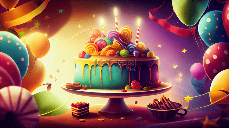生日巧克力蛋糕背景