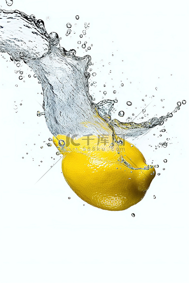柠檬掉进水里
