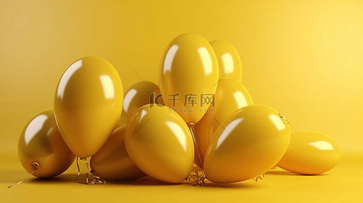 黄色背景下的生日快乐庆祝节日气