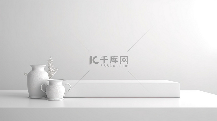空白的白色桌面隔离在白色背景上