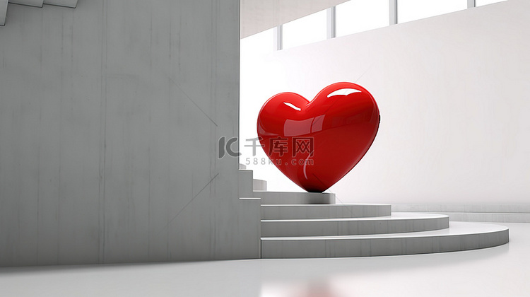 通往红心的楼梯令人惊叹的 3D