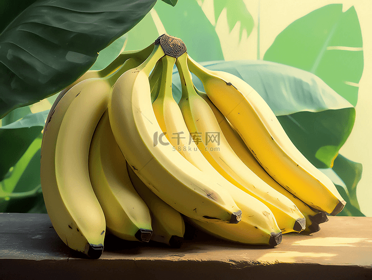 植物叶子香蕉水果摄影广告背景