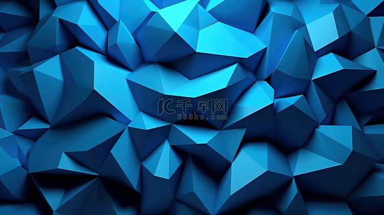 具有三角形多边形背景的蓝色 3
