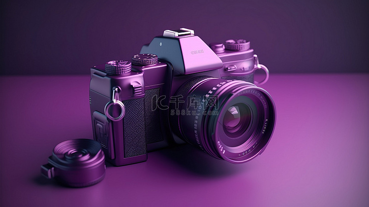 在充满活力的紫色背景上捕捉完美
