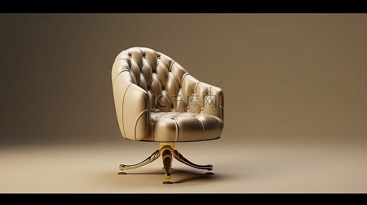3D 渲染中时尚旋转扶手椅优雅