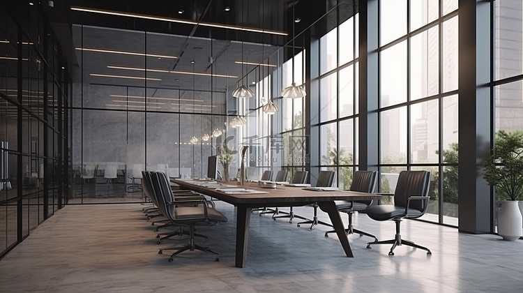 办公楼中的虚拟商务会议室 3D