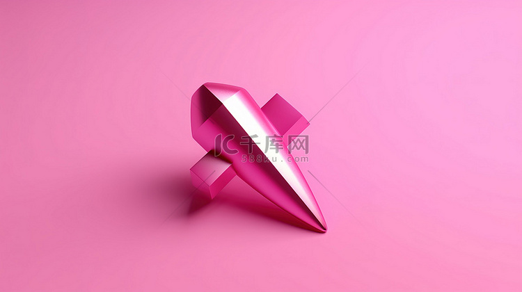 粉红色背景的 3D 渲染插图，