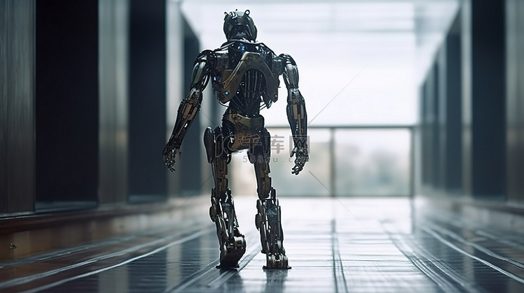 人工智能机器人或机器人在走道上