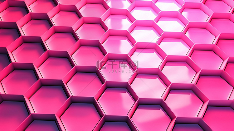 柔和的粉红色六边形图案抽象技术