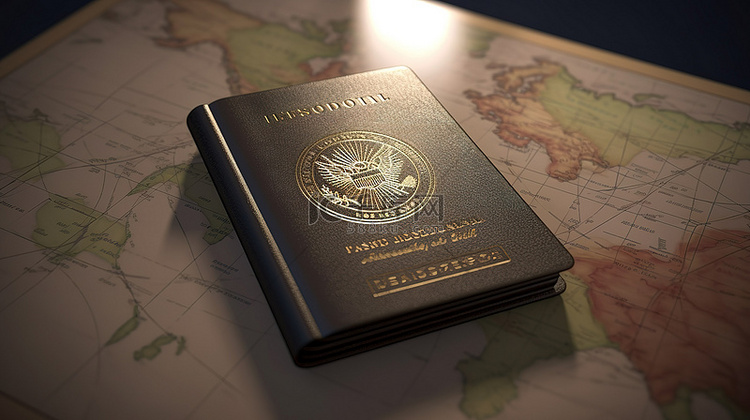 旅游启发了装饰性护照的 3D 渲染