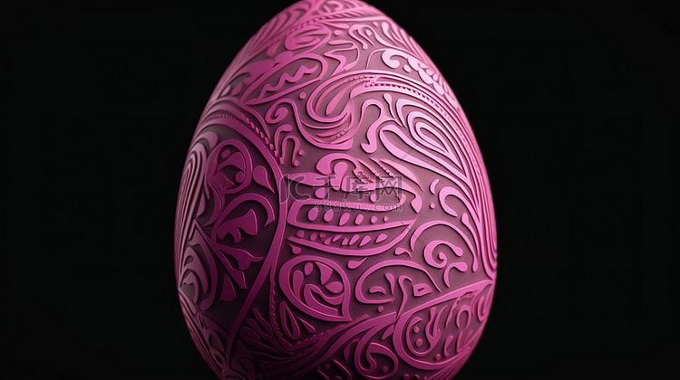 粉红色图案的复活节彩蛋 鸡蛋的