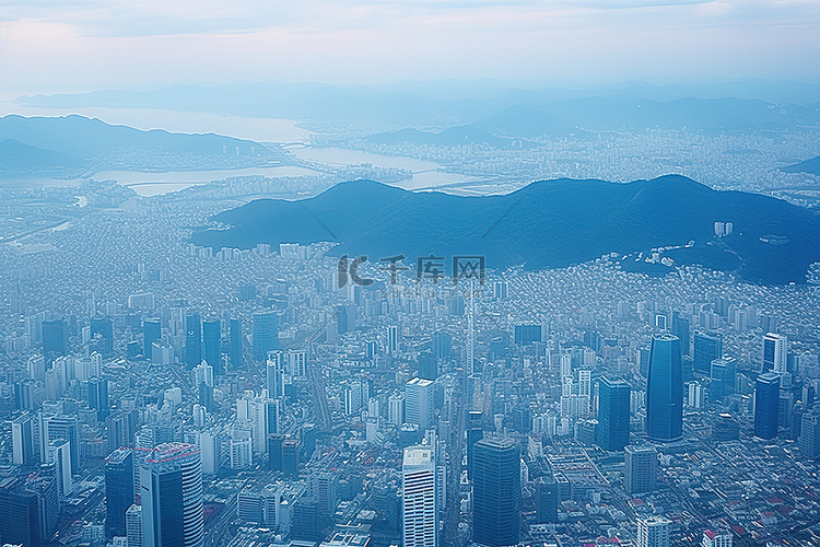 韩国首尔从天空鸟瞰