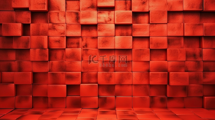 3d 红墙是您空间的完美背景