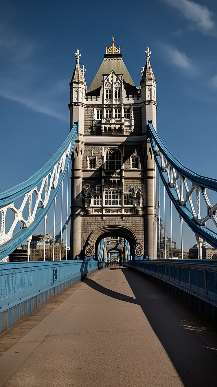 伦敦塔桥城市度假建筑背景