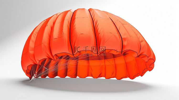 1 3D 渲染中的孤立红橙色降落伞