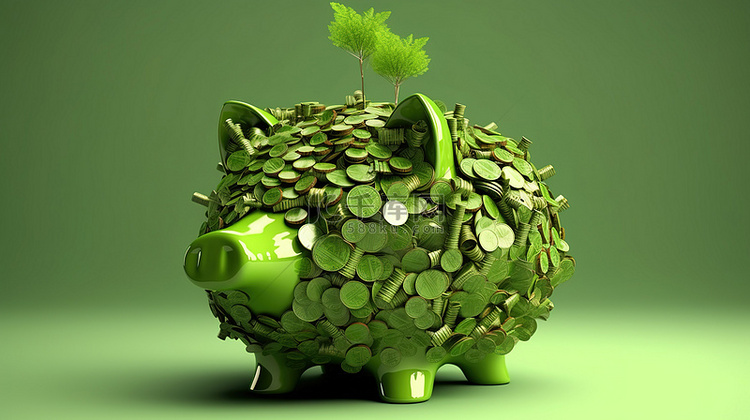 财务规划储蓄和投资的 3d 插图
