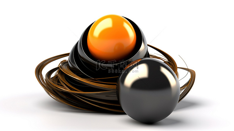 球形巢，具有生动的橙色核心和光