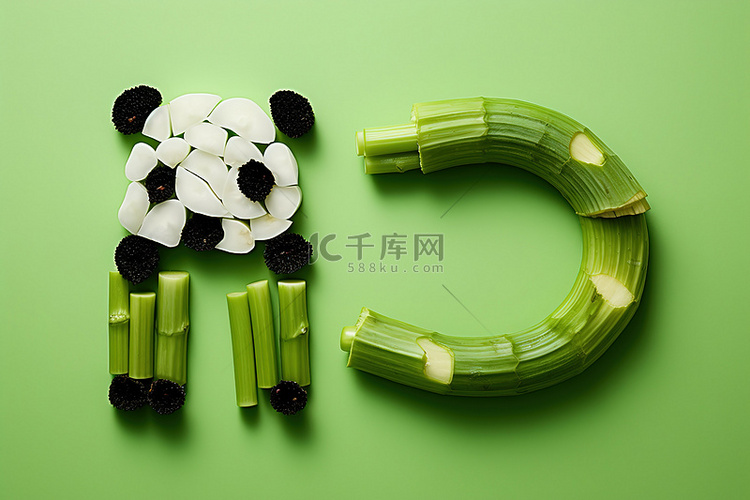 字母 p 与蔬菜和熊猫