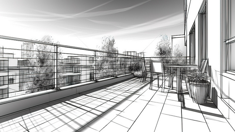 建筑中阳台和室外空间的插图 3