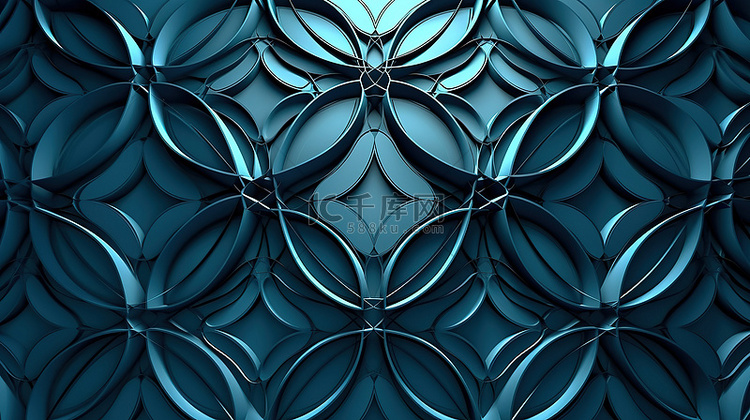 蓝色几何细胞装饰抽象背景上条纹