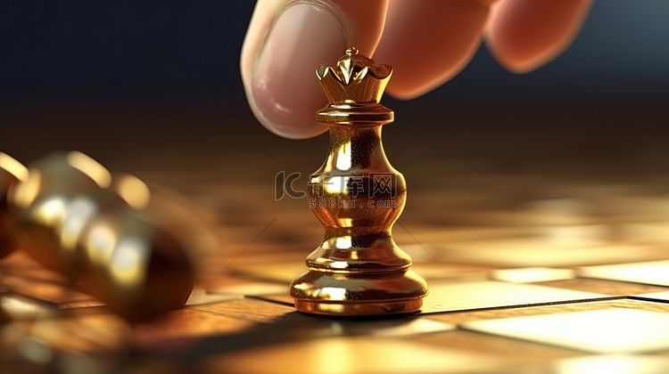 胜利的国际象棋棋子征服国王胜利