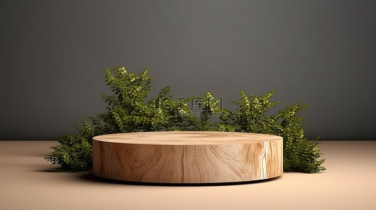 用天然木材制成的植物讲台的 3