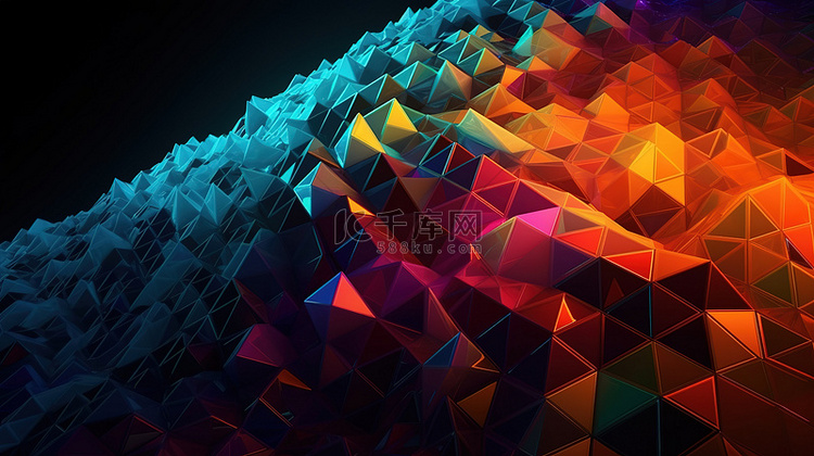 3d 渲染三角形抽象背景