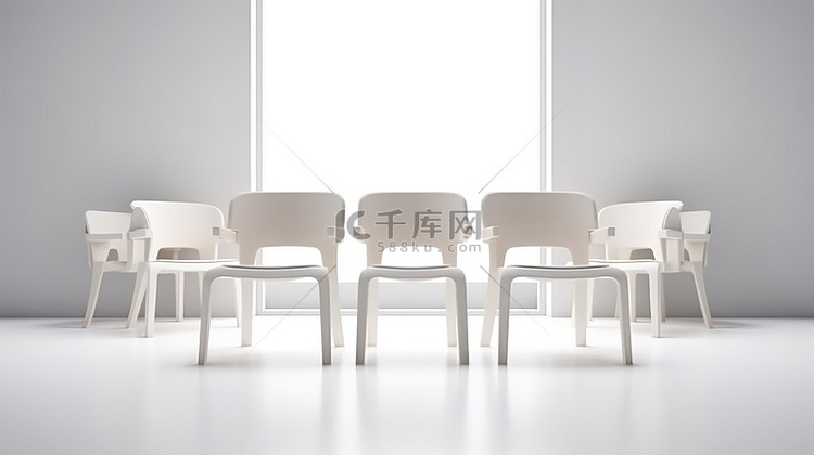 高架平台上的中央椅子位于白色背