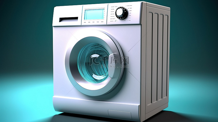 现代洗衣机的 3d 渲染