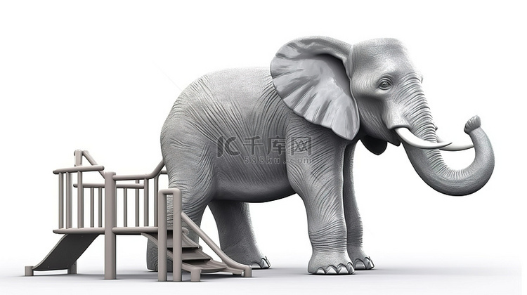 现实的 3D 大象施普林格游乐