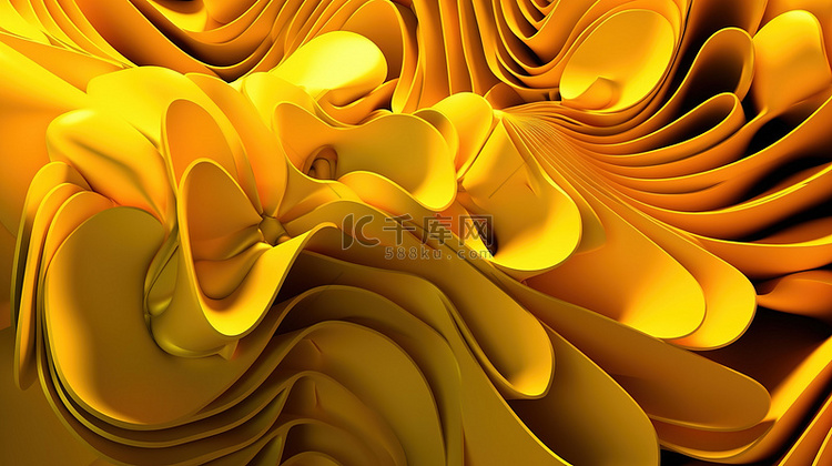3d 渲染中的抽象黄色背景