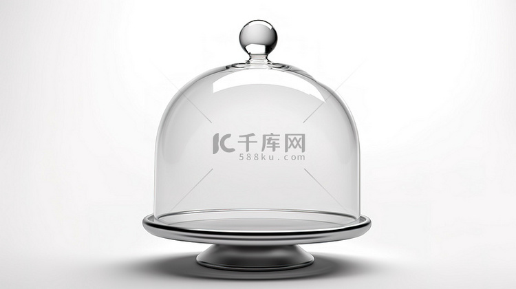 透明玻璃圆顶独立站立在白色背景
