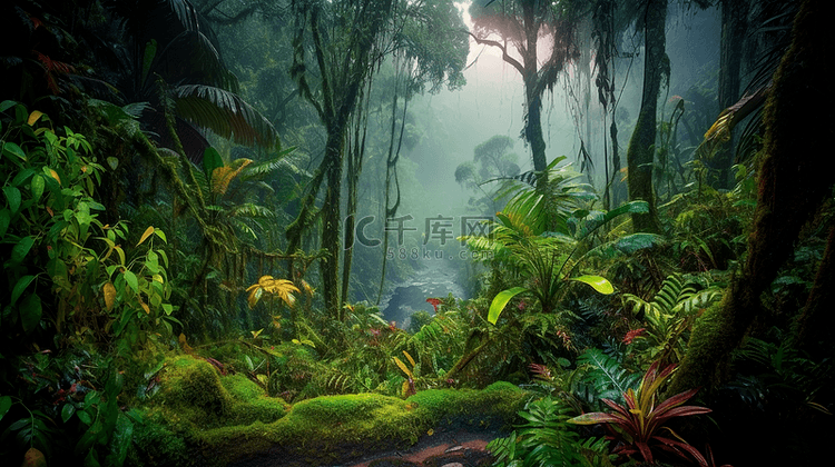 热带雨林森林植物自然背景