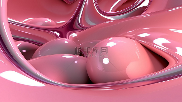 3d 背景中的抽象粉红色形状