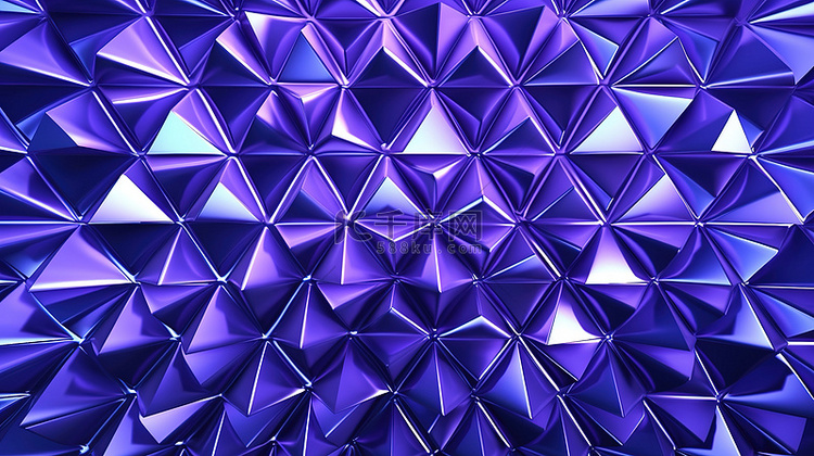 蓝色和紫色三角形结构的几何 3