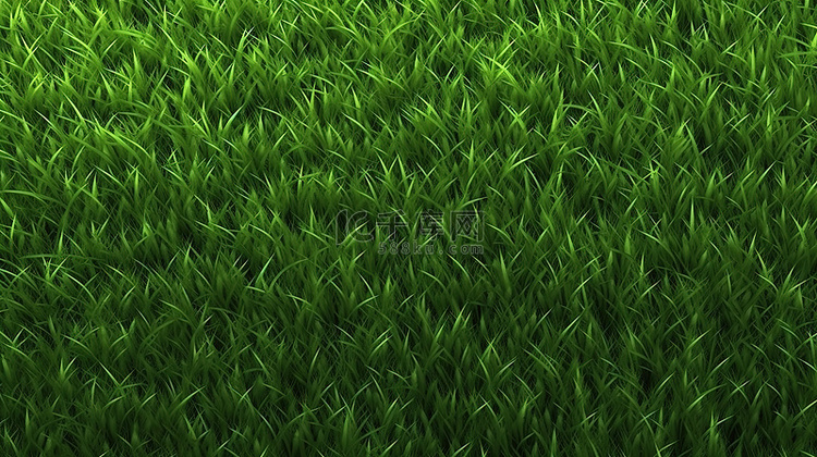 郁郁葱葱的绿色草地的插图 3D