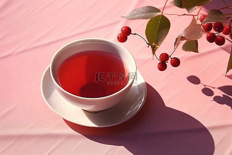 一杯带叶子的红茶