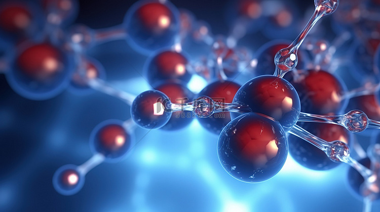 科学环境中分子组成的 3d 插图