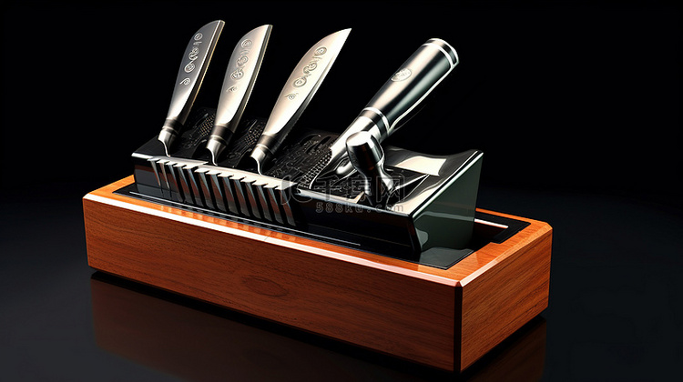 3D 渲染刀架与优雅的刀组