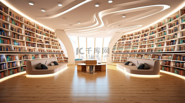 图书馆室内设计的令人惊叹的 3