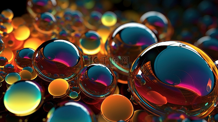 抽象气泡的三维设计