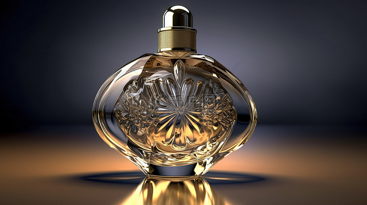 3d 渲染设计中的优雅香水瓶