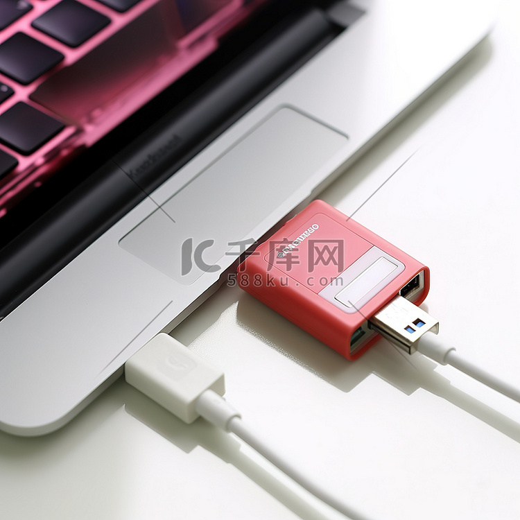 连接到笔记本电脑的 USB 驱动器