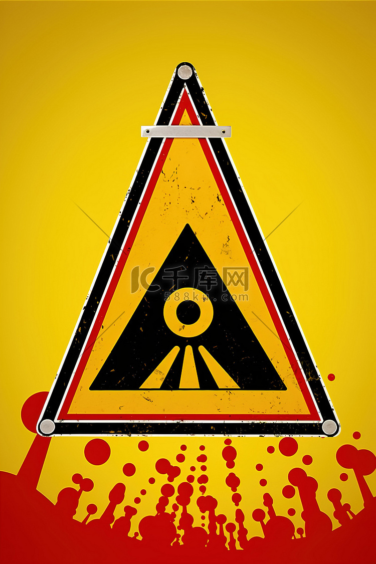 黄色背景上的警告标志