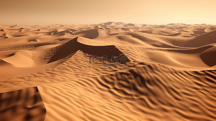 以棕色沙漠为主题的 3d 渲染