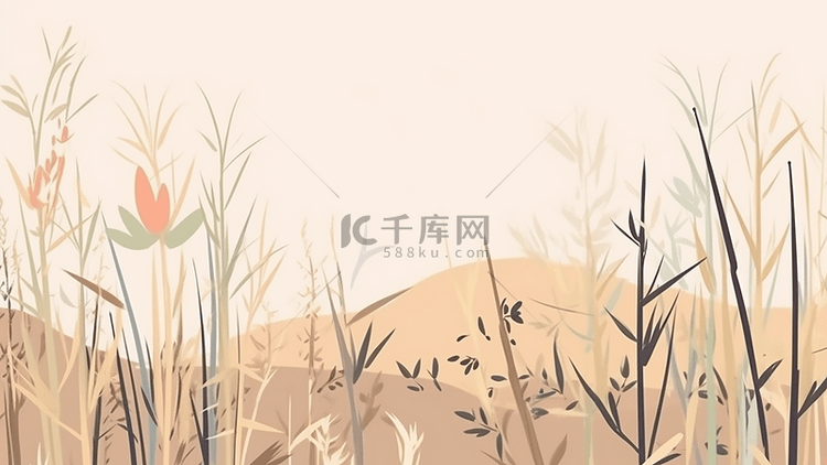 竹子植物背景插画