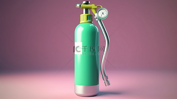 用于肺治疗的急救氧气罐的 3d